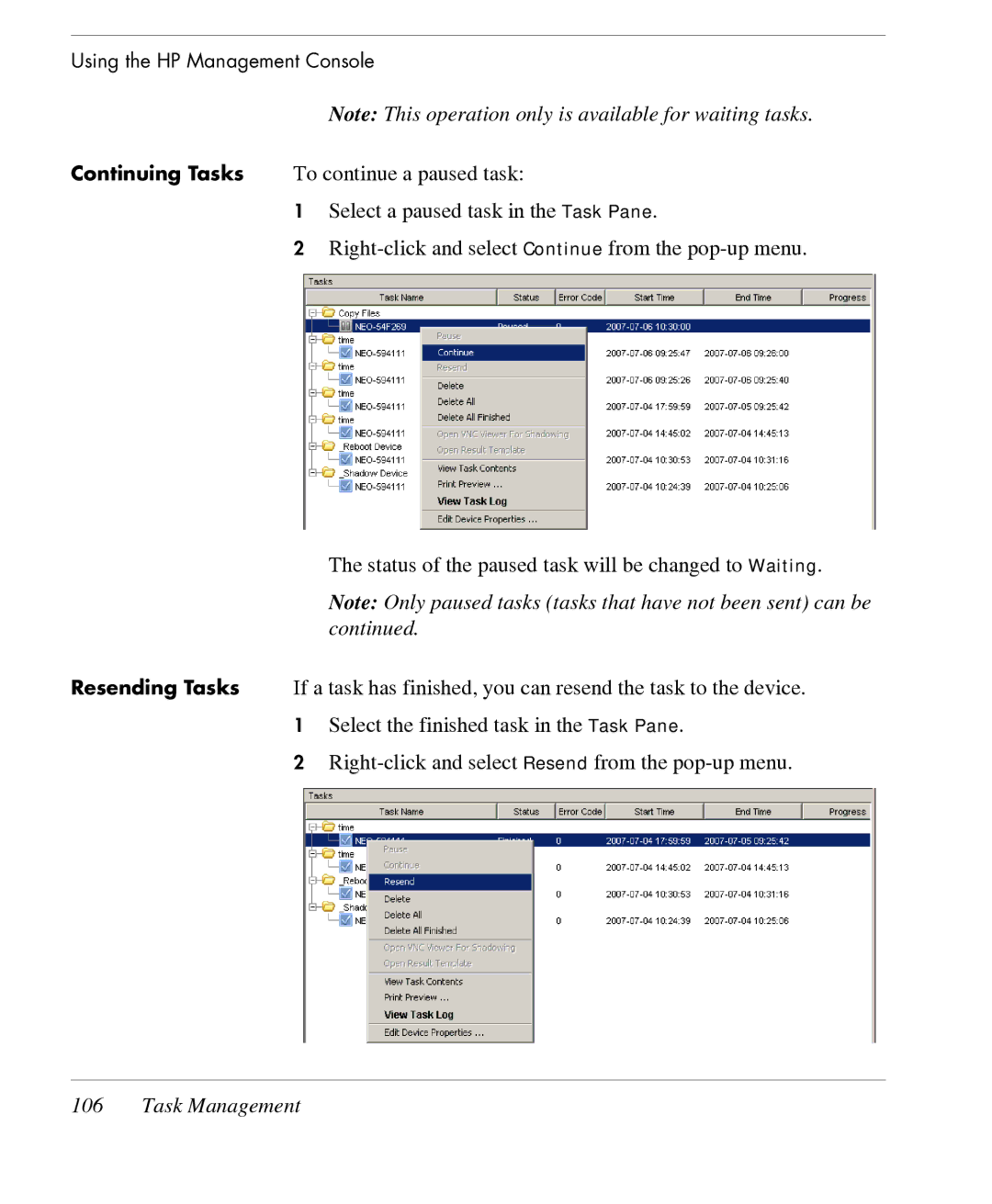 HP TeemTalk Terminal Emulator 7 E-License manual Task Management 