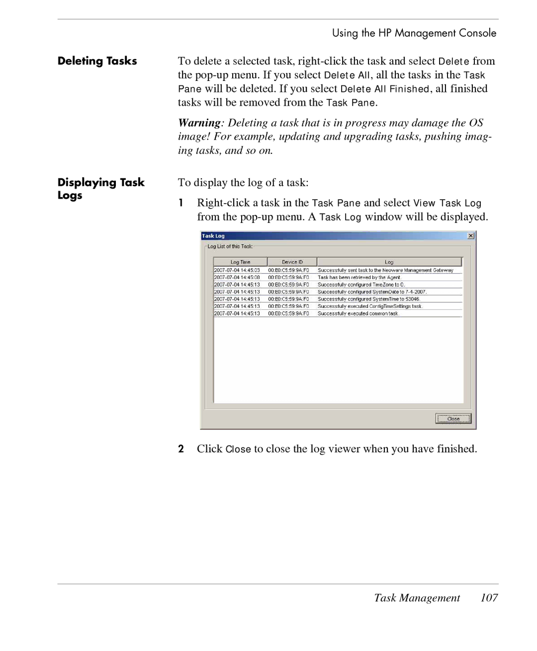 HP TeemTalk Terminal Emulator 7 E-License manual Task Management 107 