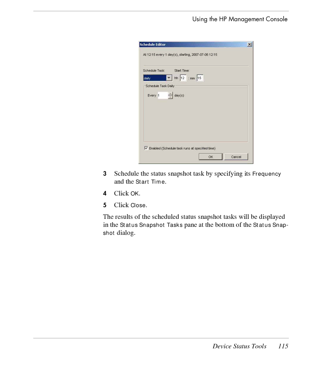 HP TeemTalk Terminal Emulator 7 E-License manual Click OK Click Close, Device Status Tools 115 