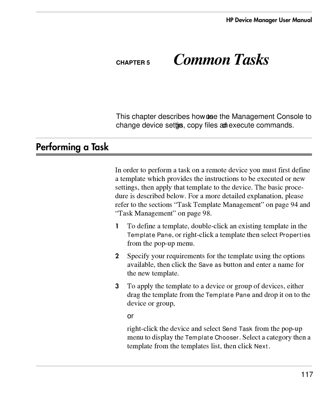 HP TeemTalk Terminal Emulator 7 E-License manual Performing a Task, 117 