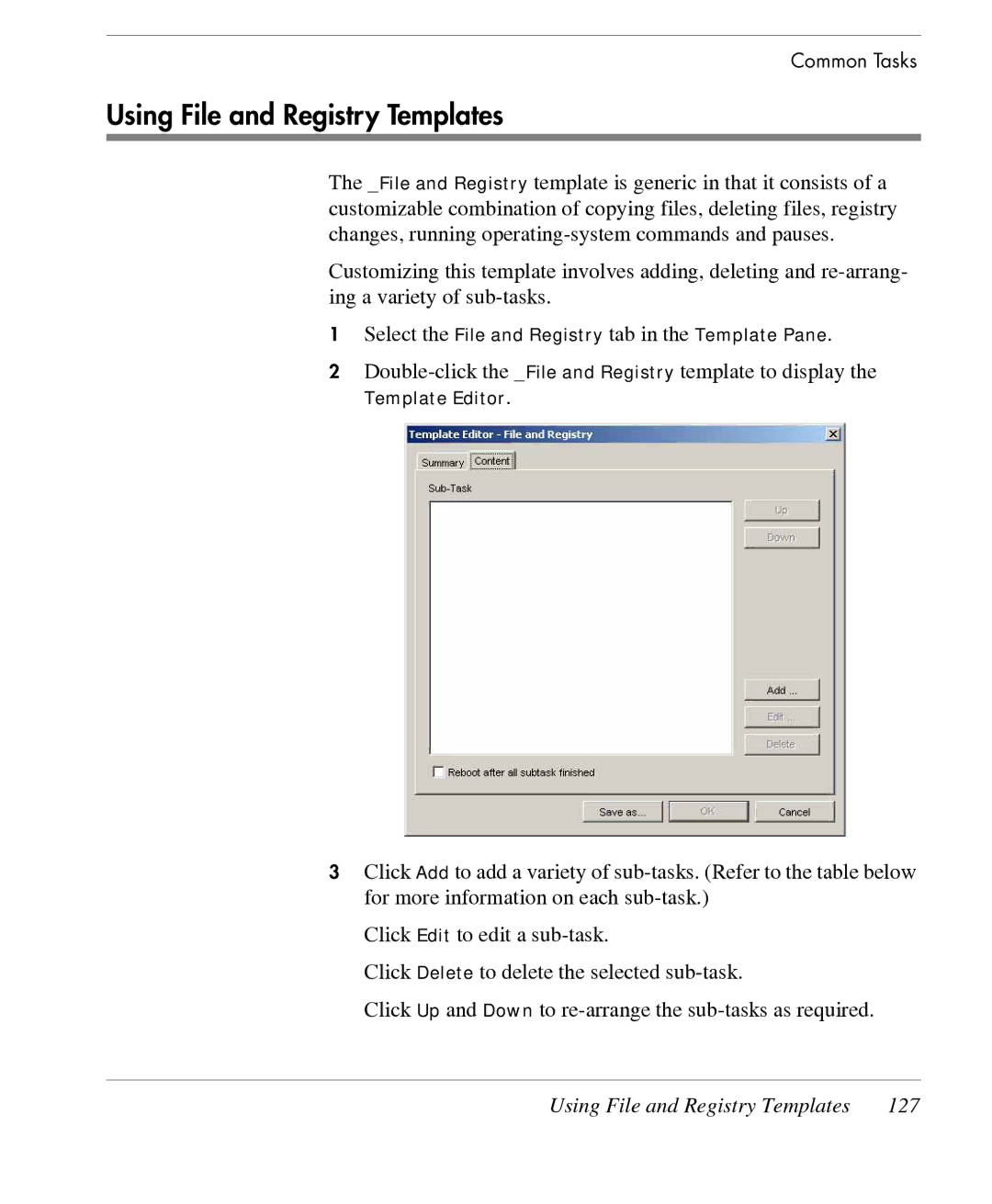 HP TeemTalk Terminal Emulator 7 E-License manual Using File and Registry Templates 127 