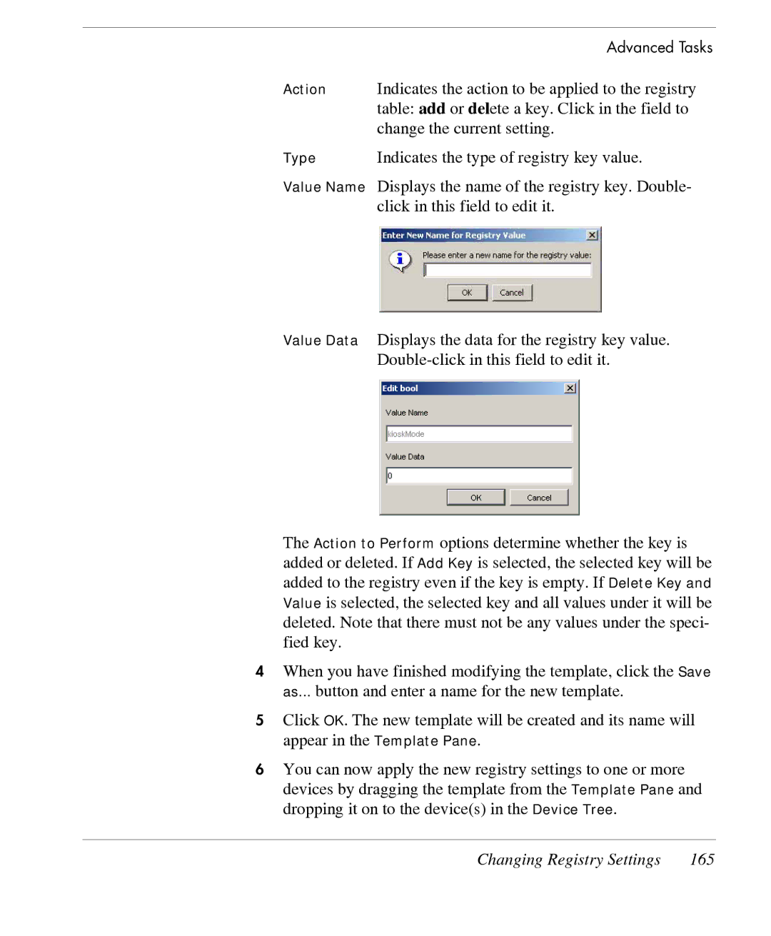 HP TeemTalk Terminal Emulator 7 E-License manual Changing Registry Settings 165 