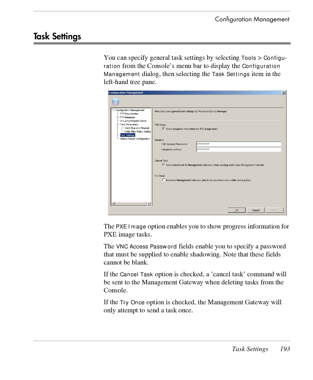 HP TeemTalk Terminal Emulator 7 E-License manual Task Settings 193 