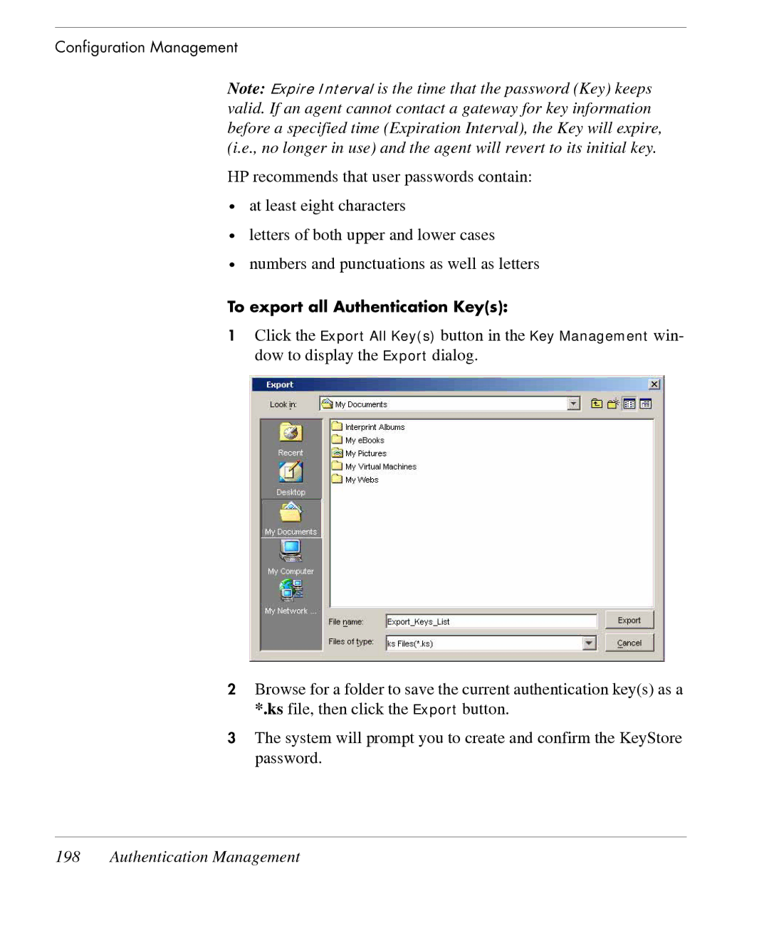 HP TeemTalk Terminal Emulator 7 E-License manual To export all Authentication Keys 