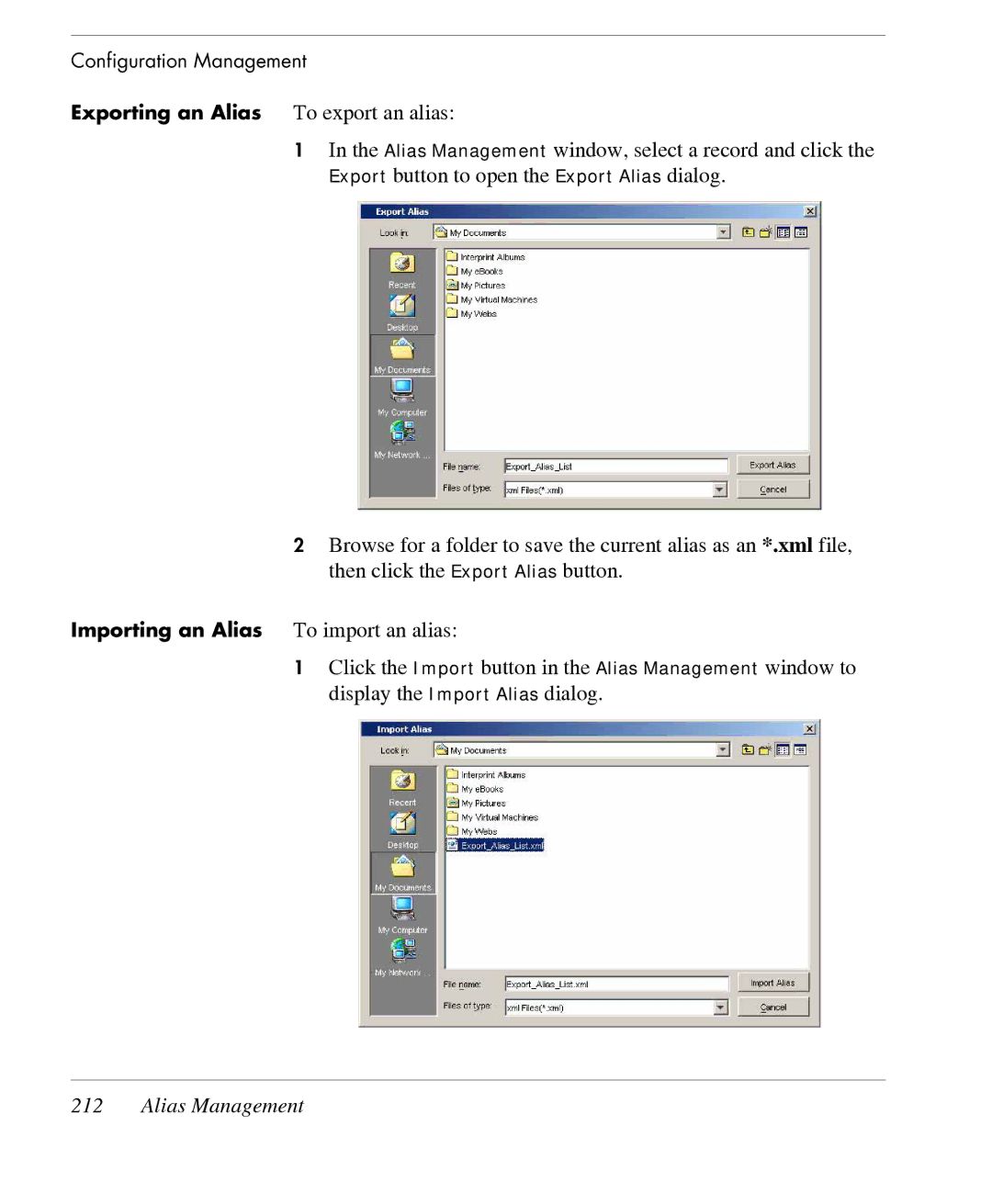 HP TeemTalk Terminal Emulator 7 E-License manual Exporting an Alias To export an alias 