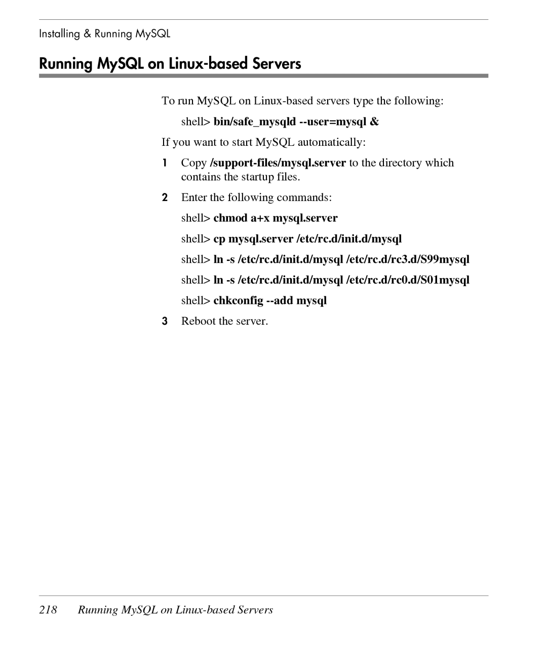 HP TeemTalk Terminal Emulator 7 E-License manual Running MySQL on Linux-based Servers 