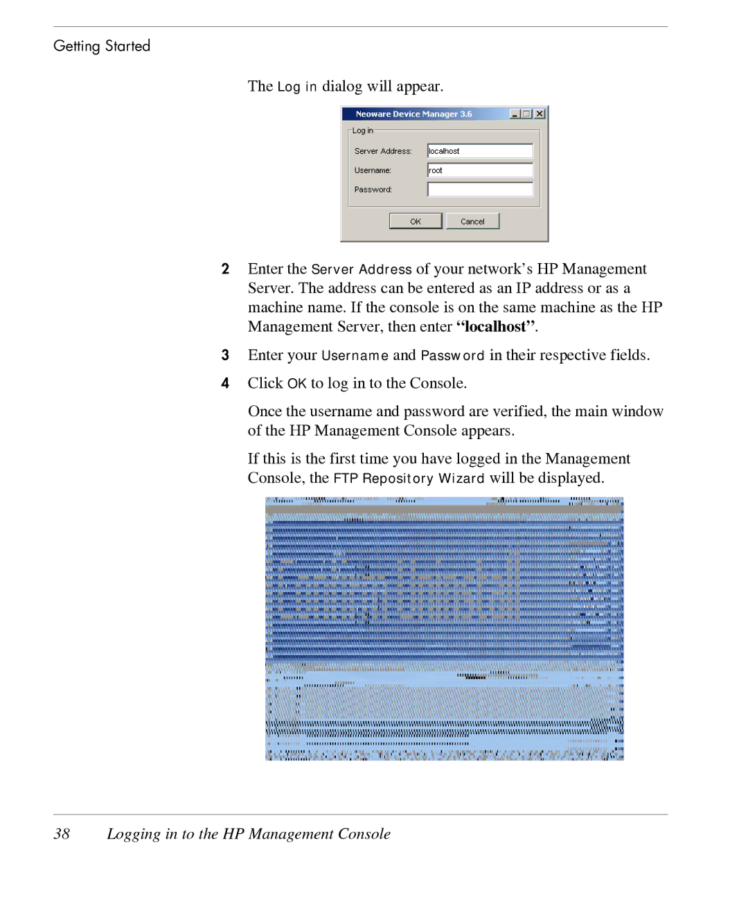 HP TeemTalk Terminal Emulator 7 E-License manual Logging in to the HP Management Console 