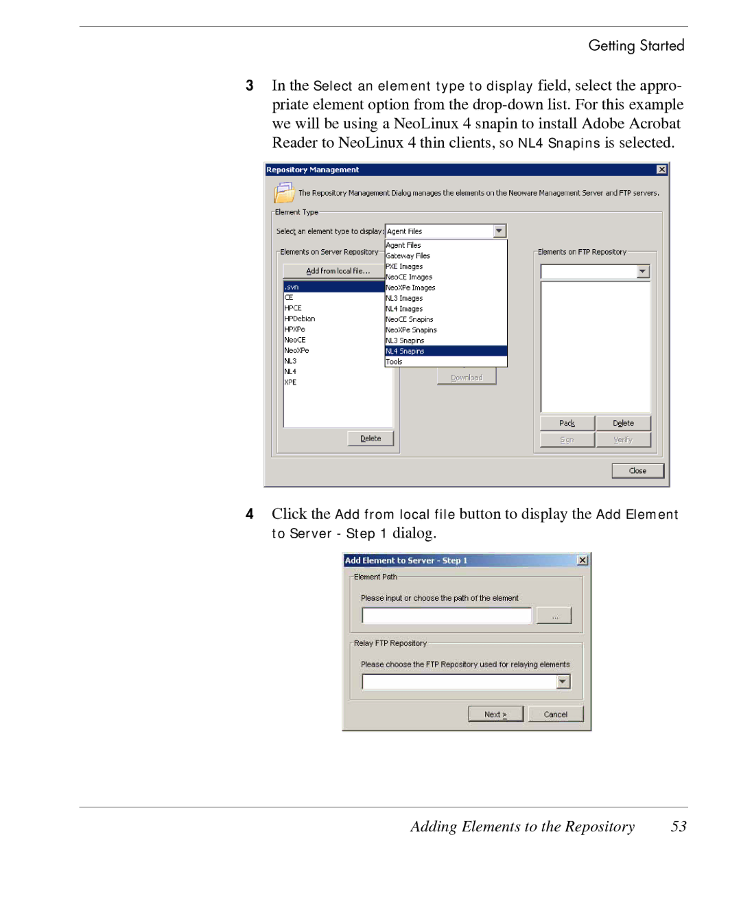 HP TeemTalk Terminal Emulator 7 E-License manual Select an element type to display field, select the appro 