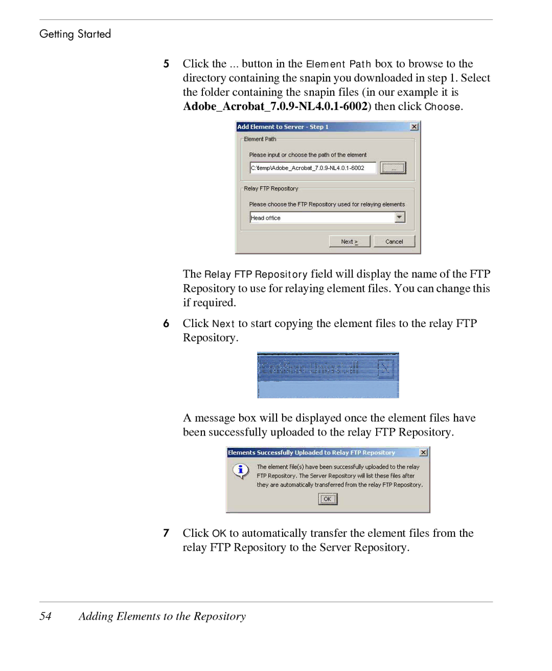 HP TeemTalk Terminal Emulator 7 E-License manual Adding Elements to the Repository 