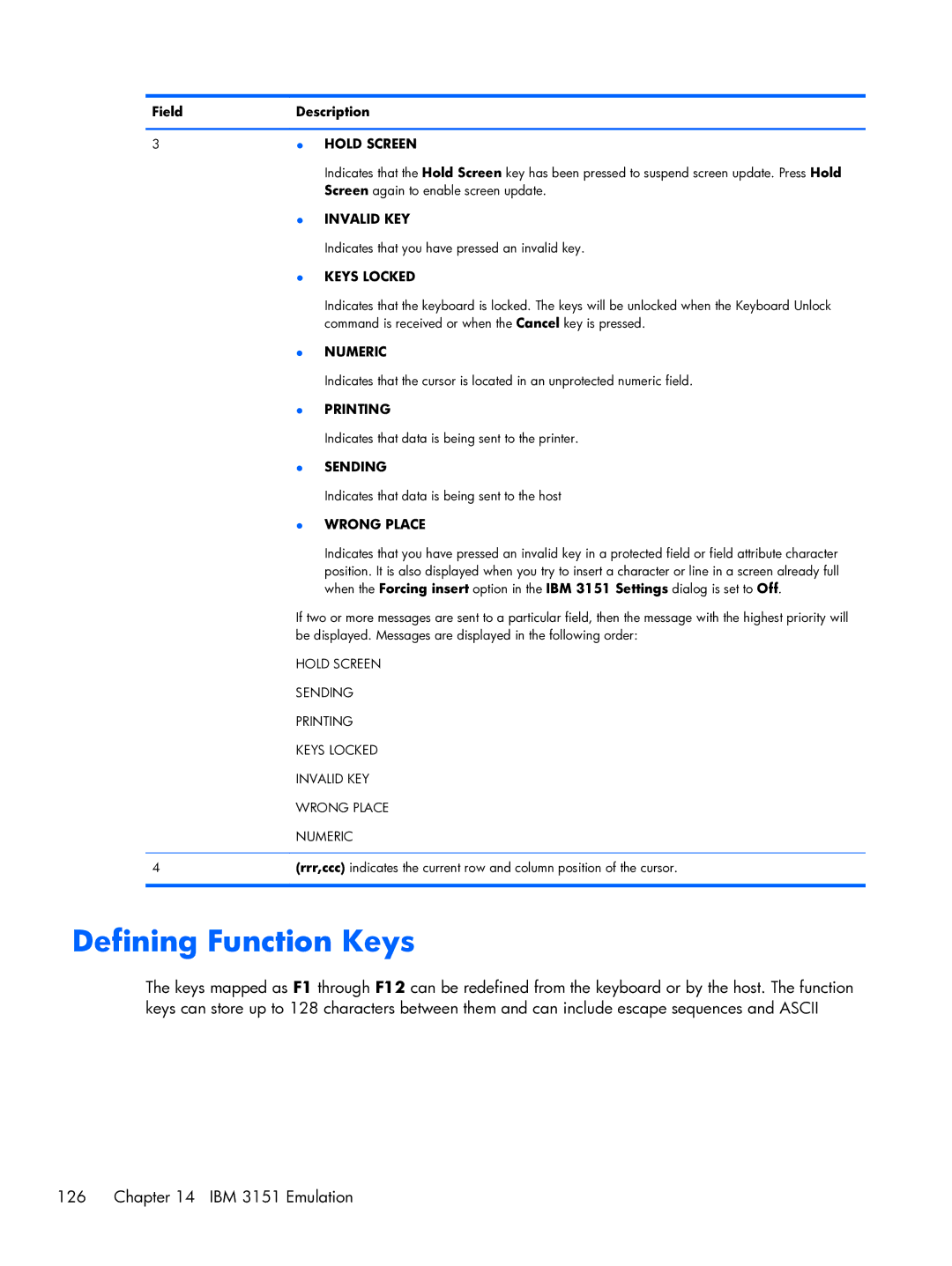 HP TeemTalk Terminal Emulator 8 E-License manual Defining Function Keys, Hold Screen 