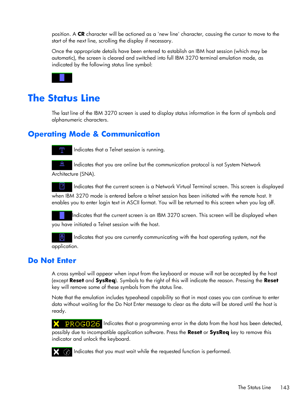 HP TeemTalk Terminal Emulator 8 E-License manual Operating Mode & Communication, Do Not Enter 