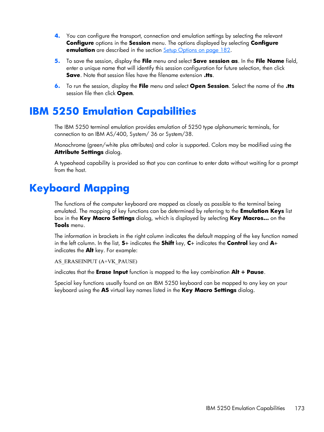 HP TeemTalk Terminal Emulator 8 E-License manual IBM 5250 Emulation Capabilities, Keyboard Mapping 