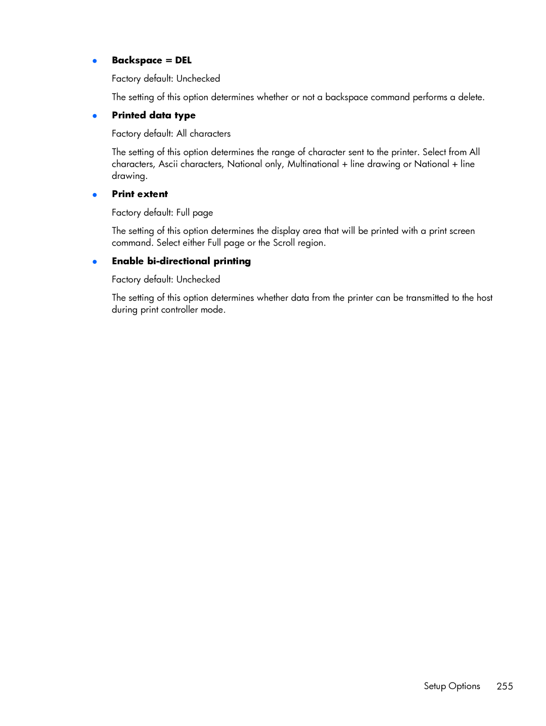 HP TeemTalk Terminal Emulator 8 E-License manual Backspace = DEL Factory default Unchecked 