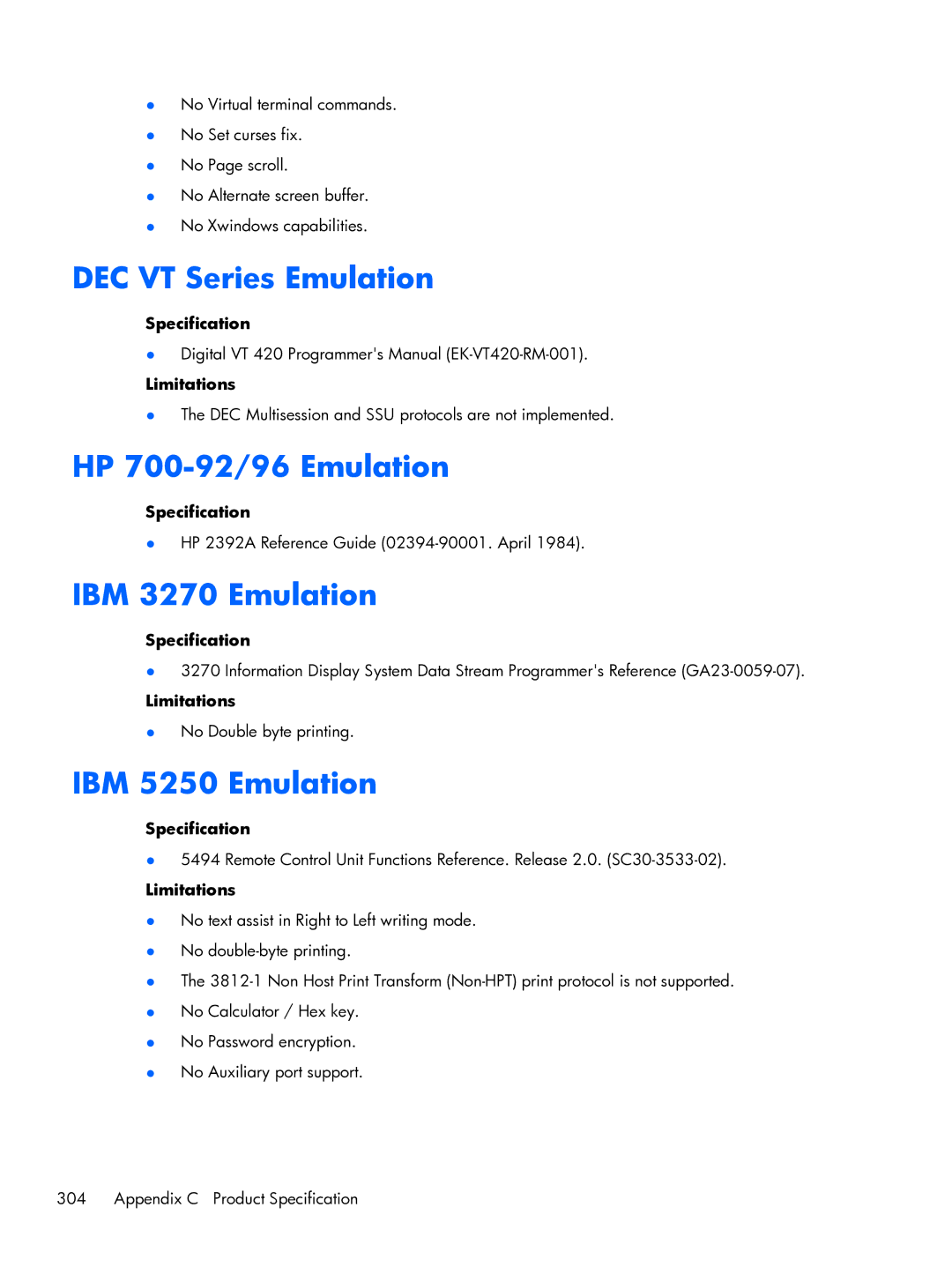 HP TeemTalk Terminal Emulator 8 E-License manual DEC VT Series Emulation, HP 700-92/96 Emulation, IBM 3270 Emulation 