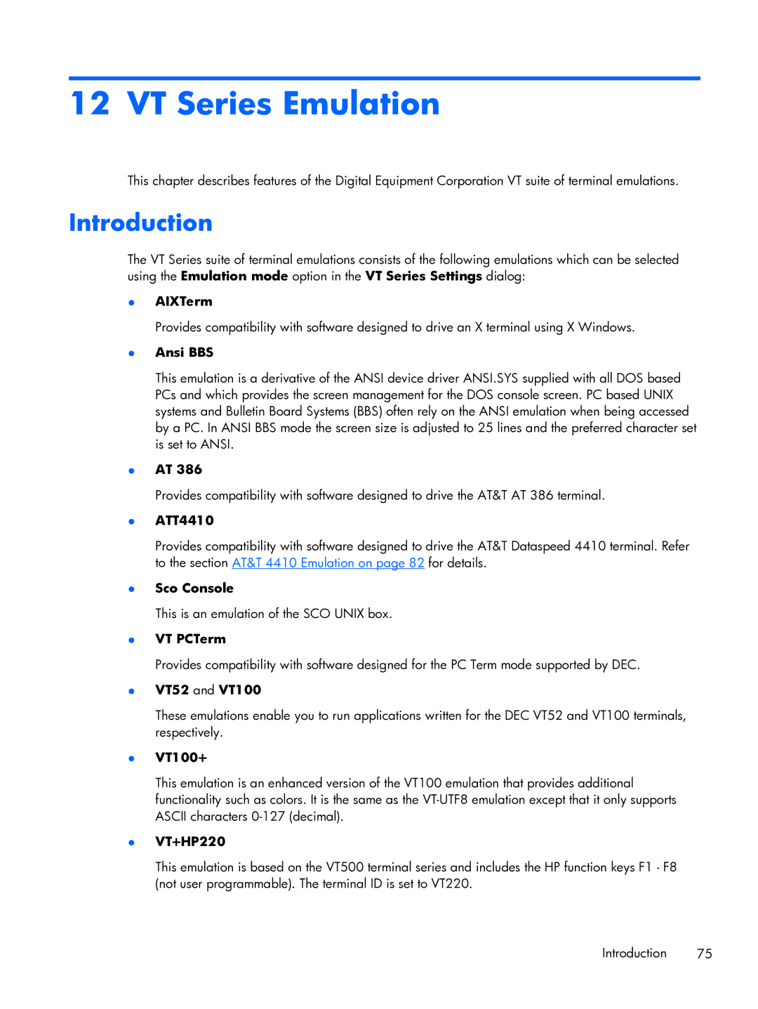 HP TeemTalk Terminal Emulator 8 E-License manual VT Series Emulation 