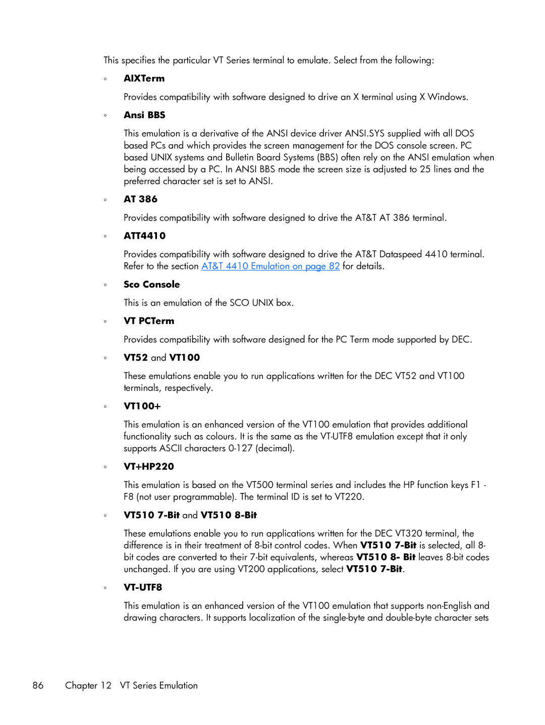 HP TeemTalk Terminal Emulator 8 E-License manual VT-UTF8 