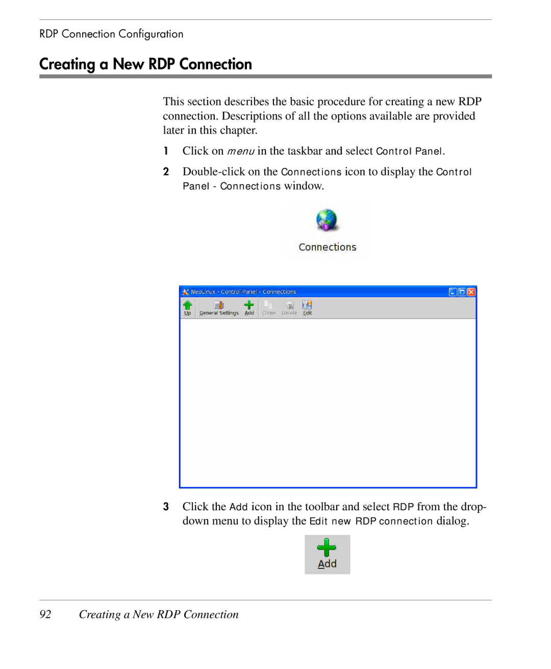 HP TeemTalk Terminal Emulator 9 E-License manual Creating a New RDP Connection 