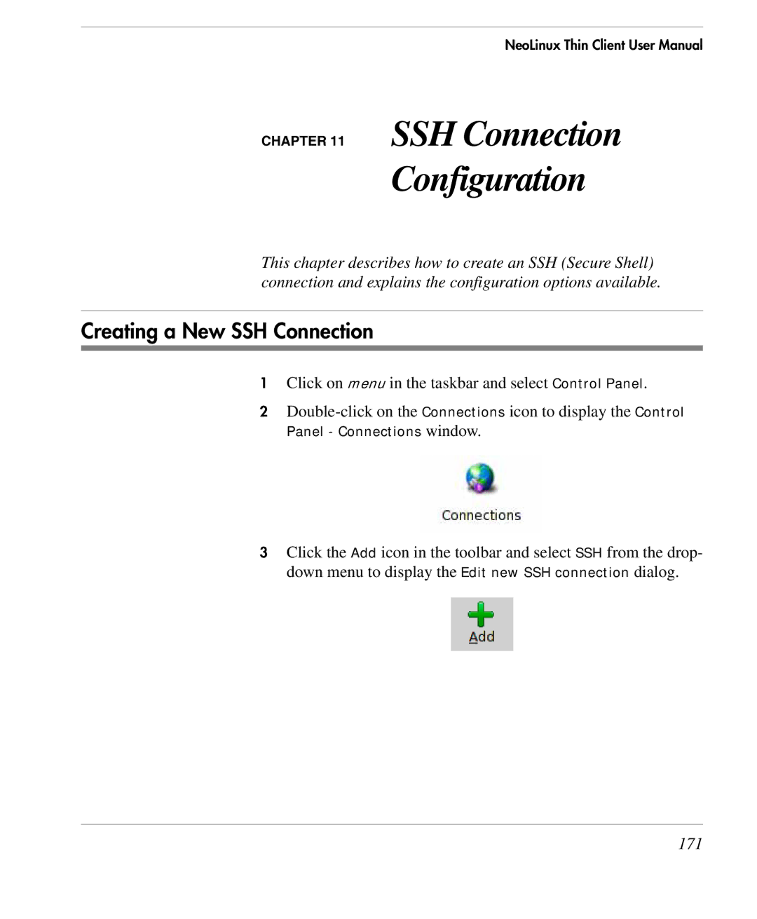 HP TeemTalk Terminal Emulator 9 E-License manual SSH Connection Configuration, Creating a New SSH Connection, 171 