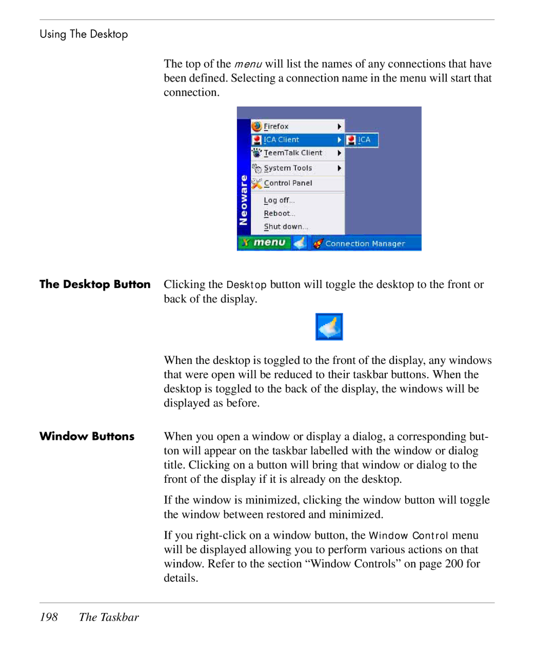 HP TeemTalk Terminal Emulator 9 E-License manual Taskbar 