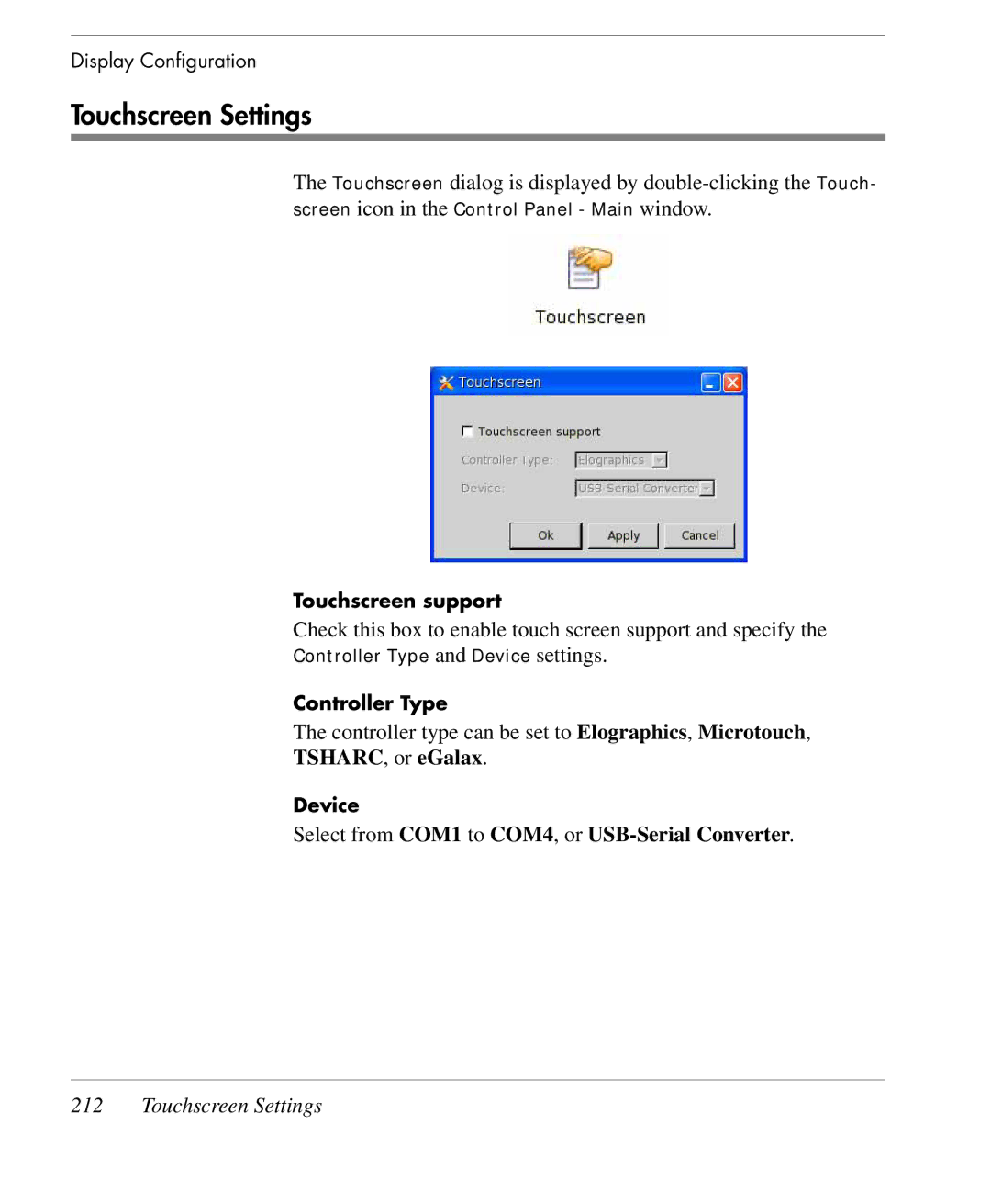 HP TeemTalk Terminal Emulator 9 E-License manual Touchscreen Settings 