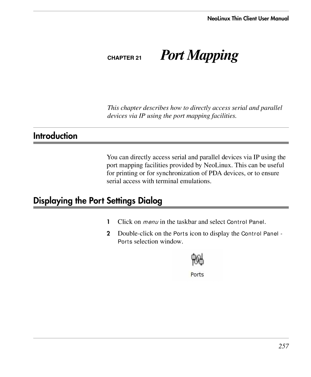 HP TeemTalk Terminal Emulator 9 E-License manual Port Mapping, Displaying the Port Settings Dialog, 257 