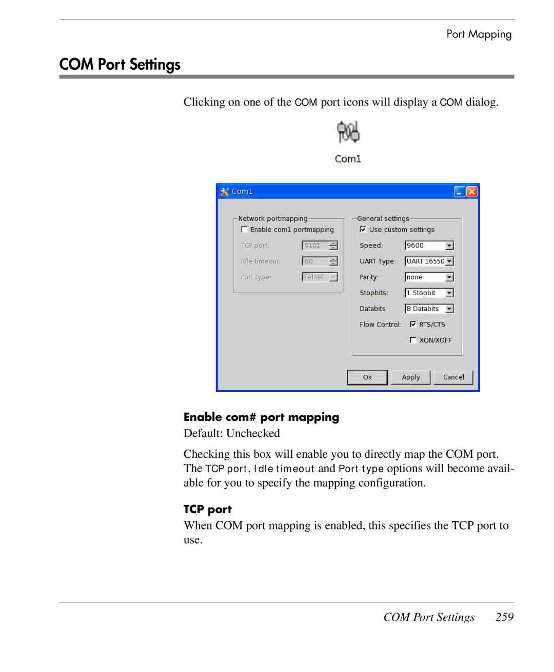 HP TeemTalk Terminal Emulator 9 E-License manual COM Port Settings 