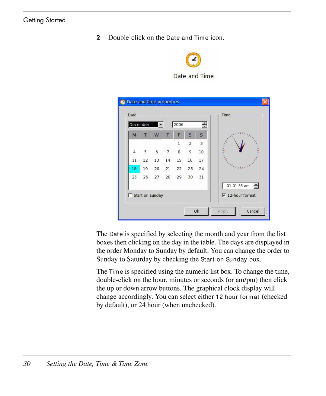 HP TeemTalk Terminal Emulator 9 E-License manual Setting the Date, Time & Time Zone 