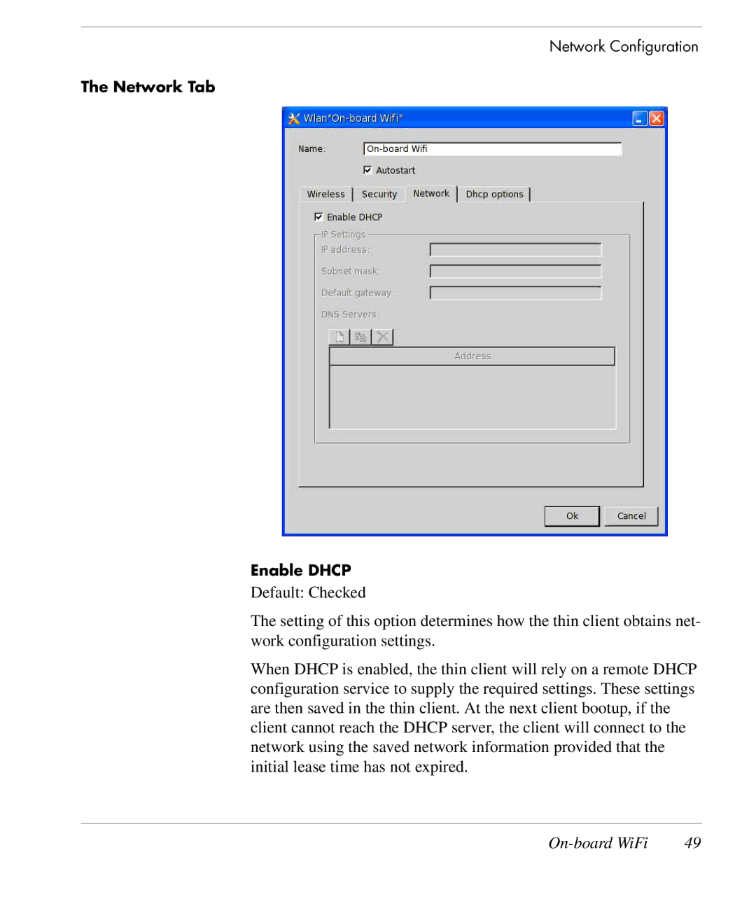 HP TeemTalk Terminal Emulator 9 E-License manual Network Tab Enable Dhcp 