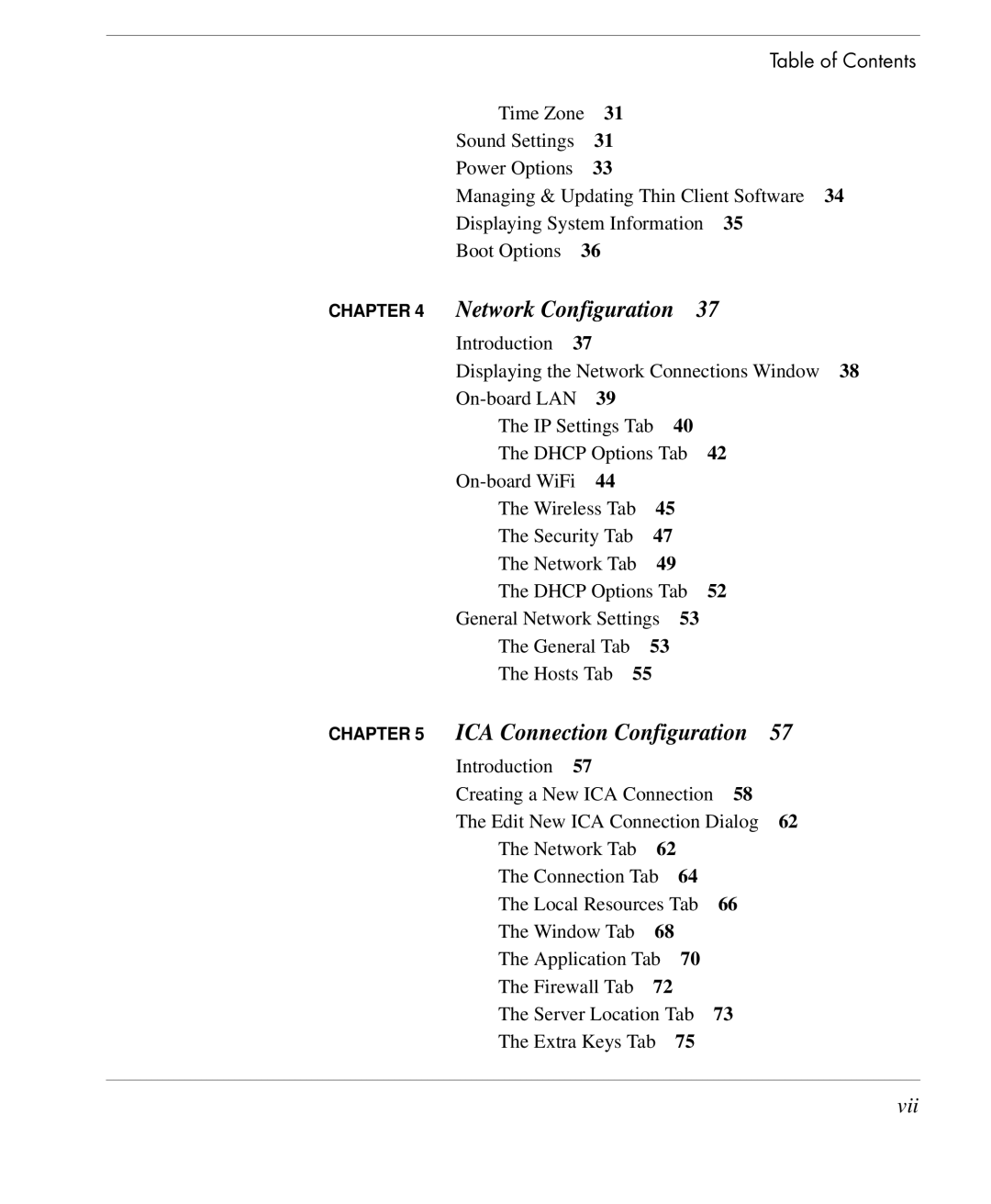 HP TeemTalk Terminal Emulator 9 E-License manual Network Configuration, Vii 