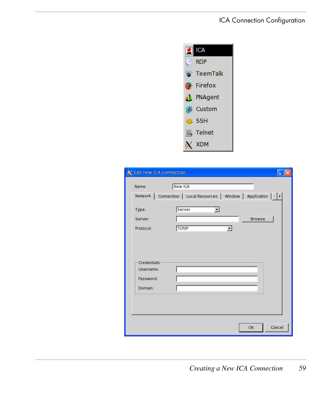 HP TeemTalk Terminal Emulator 9 E-License manual Creating a New ICA Connection 