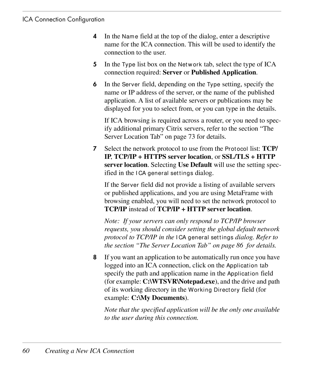 HP TeemTalk Terminal Emulator 9 E-License manual Creating a New ICA Connection 