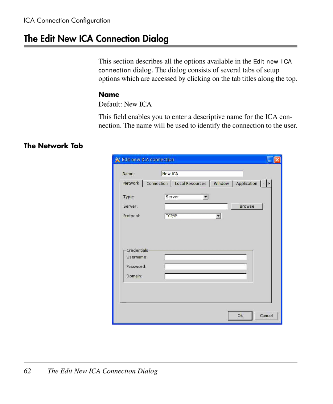 HP TeemTalk Terminal Emulator 9 E-License manual Edit New ICA Connection Dialog 