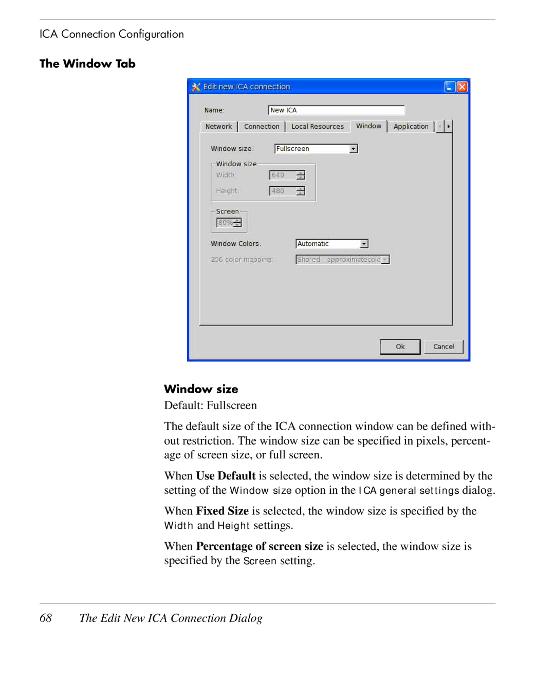 HP TeemTalk Terminal Emulator 9 E-License manual Window Tab Window size 