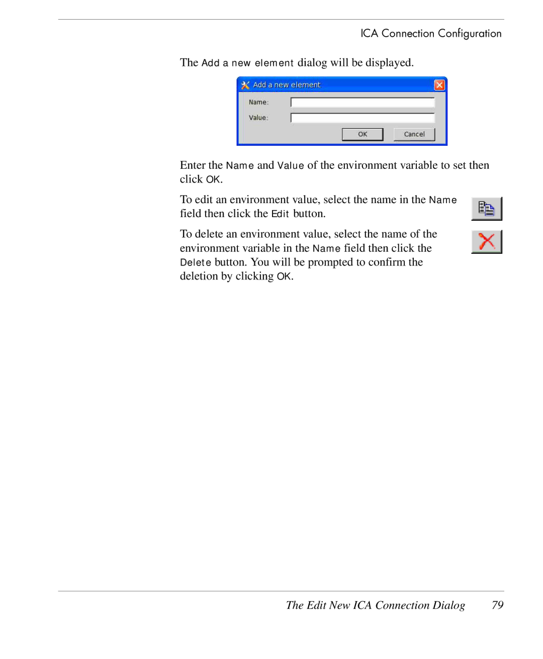 HP TeemTalk Terminal Emulator 9 E-License manual Edit New ICA Connection Dialog 