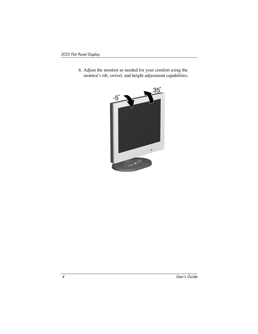 HP TFT 2025 manual Flat Panel Display 