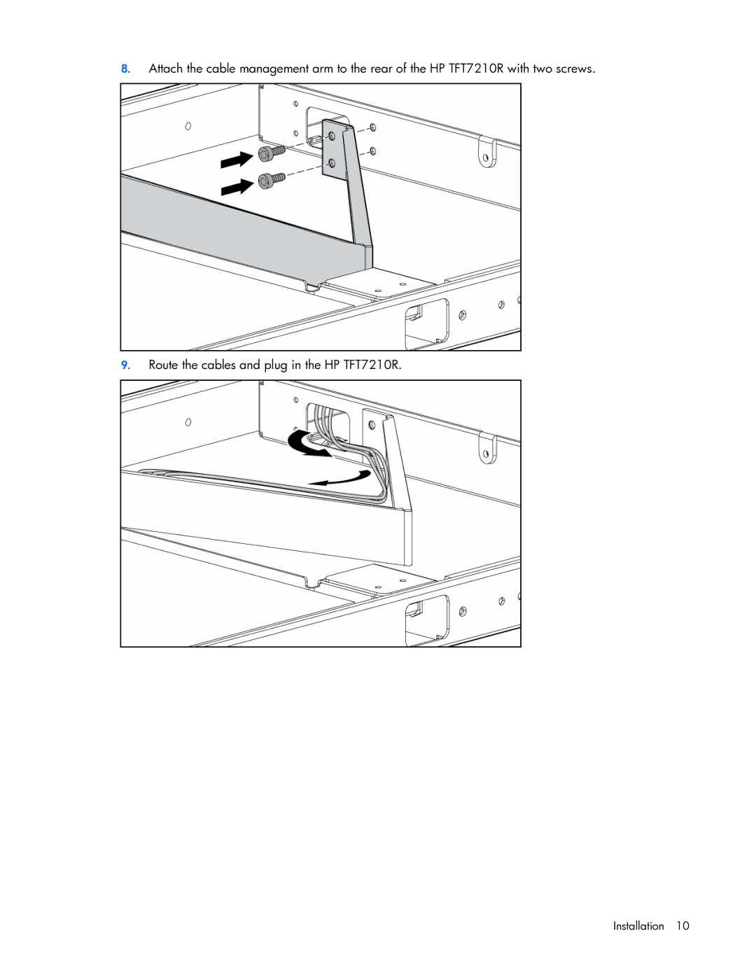 HP TFT7210R manual Installation 