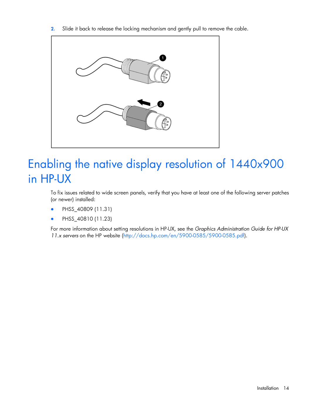 HP TFT7600 G2 manual Enabling the native display resolution of 1440x900 in HP-UX 