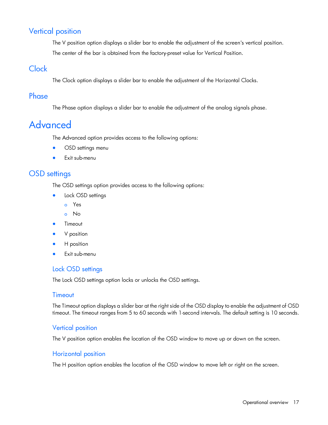 HP TFT7600 G2 manual Advanced, Vertical position 