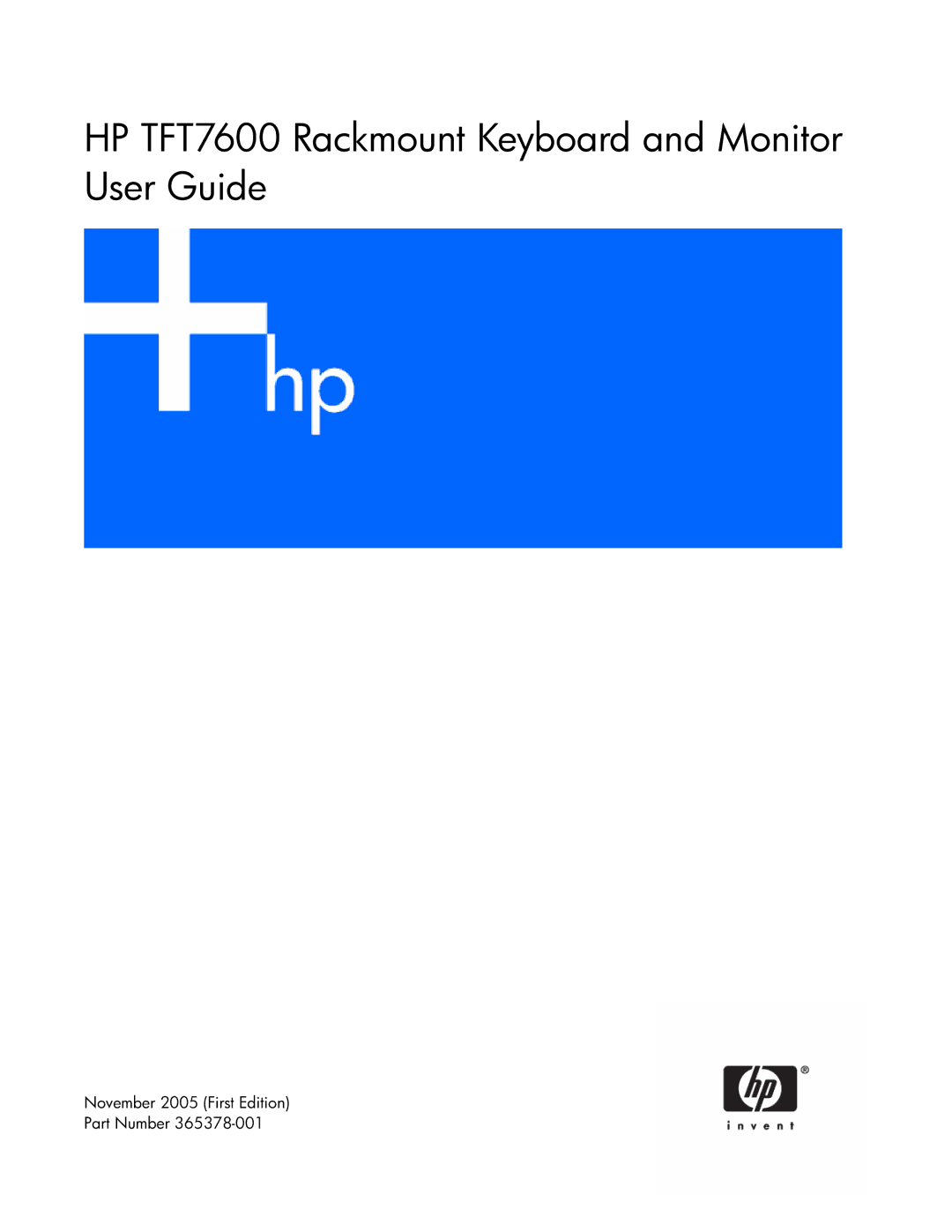 HP manual HP TFT7600 Rackmount Keyboard and Monitor User Guide 