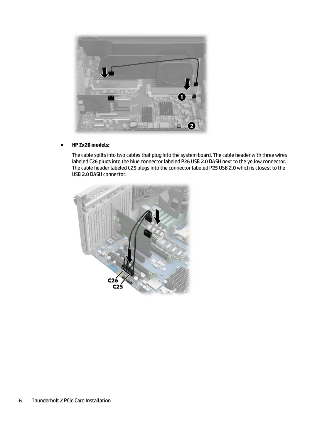 HP Thunderbolt-2 Ie 1-port I/O Card manual HP Zx20 models 