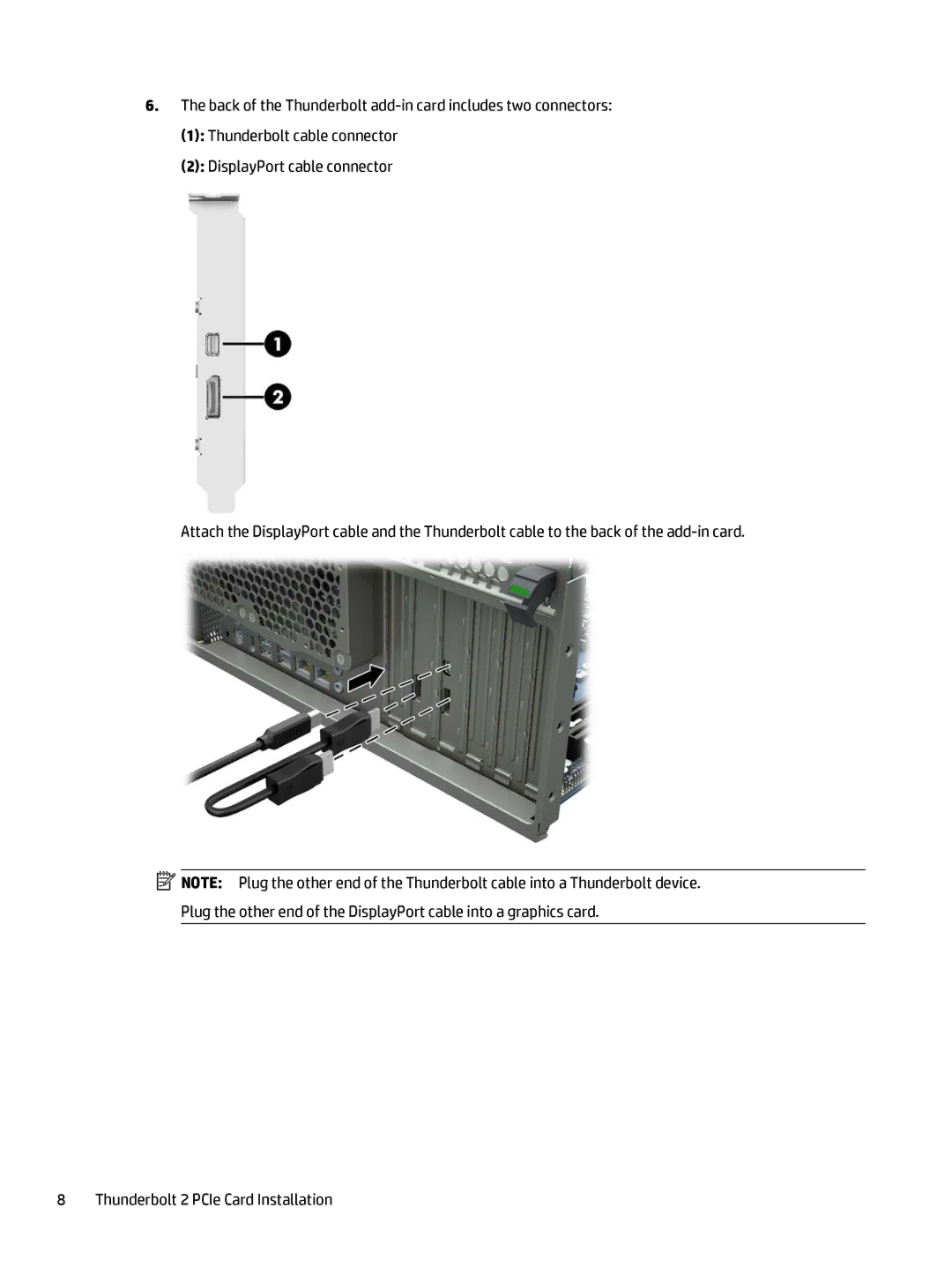 HP Thunderbolt-2 Ie 1-port I/O Card manual 