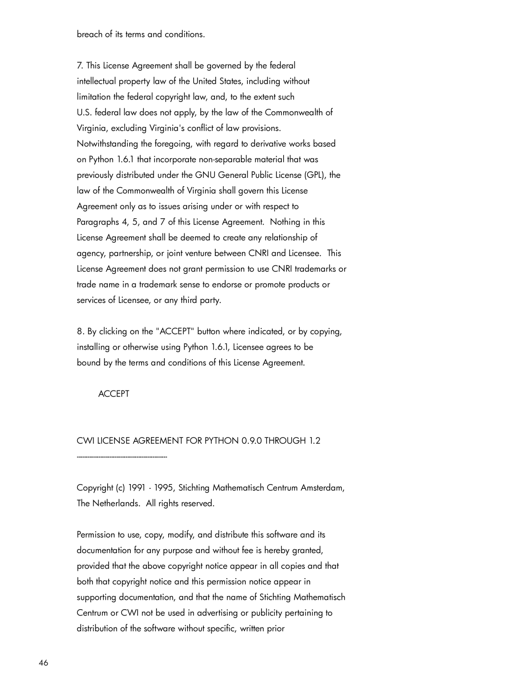 HP TippingPoint Next Generation Firewall manual Accept CWI License Agreement for Python 0.9.0 Through 