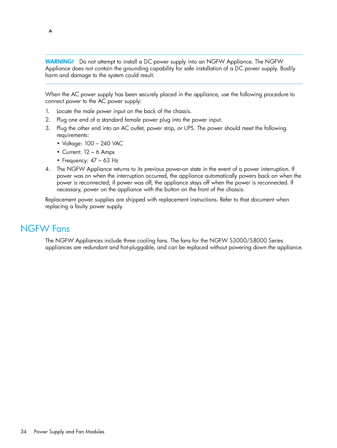 HP TippingPoint Next Generation Firewall manual Ngfw Fans 