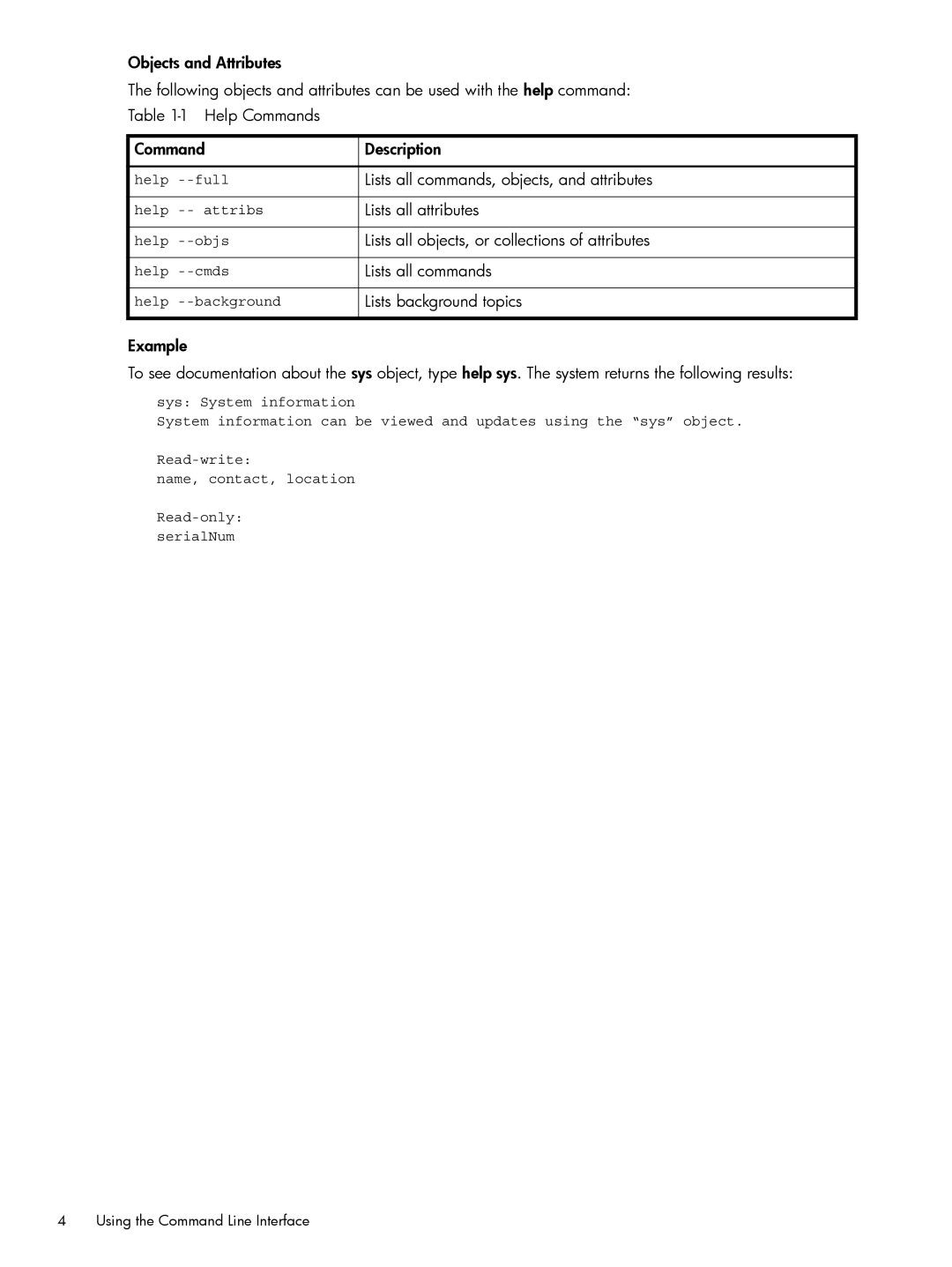 HP TippingPoint Next Generation Firewall manual Lists all commands, objects, and attributes 