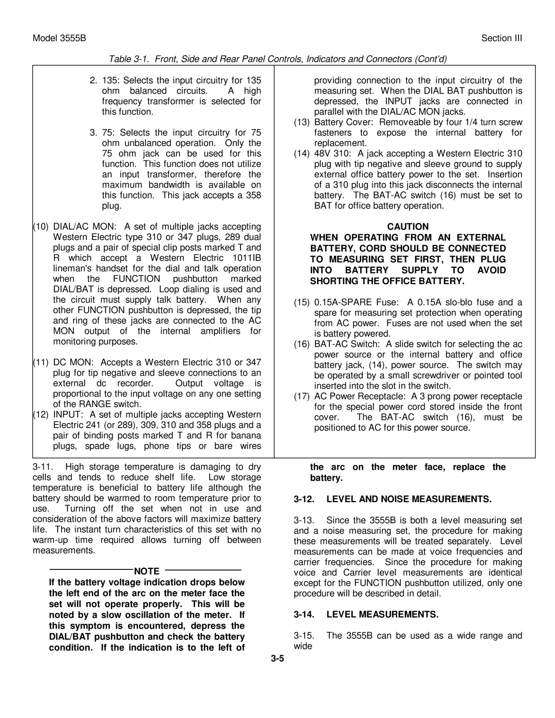 HP TM 11-6625-2779-14&P manual Level and Noise Measurements, Level Measurements 