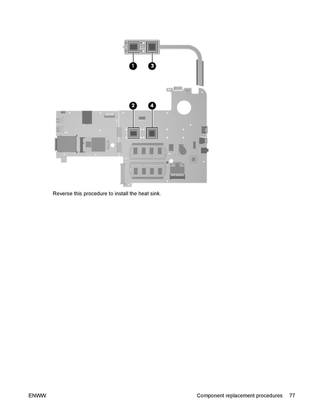 HP tm2-1070us, tm2-1073nr, tm2-1079cl, tm2-1072nr, tm2-1020tx, tm2-1016tx manual Reverse this procedure to install the heat sink 