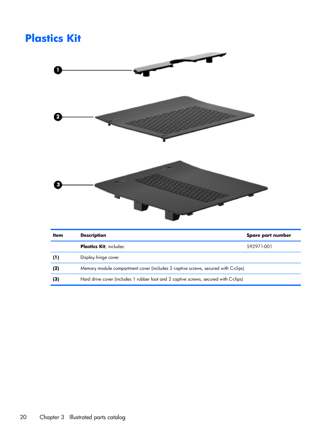 HP tm2-2052nr, tm2-2001sl, tm2-2001xx, tm2-2050us, tm2-2150us, tm2-2057sb, tm2t-2100, tm2-2151nr, tm2-2150ca manual Plastics Kit 