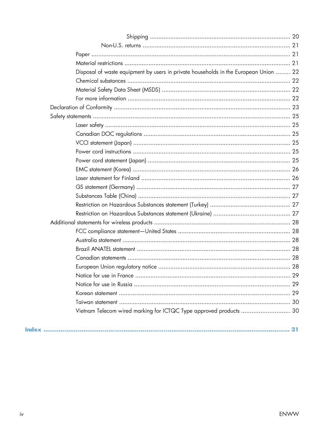 HP TopShot M275 MFP manual Index 