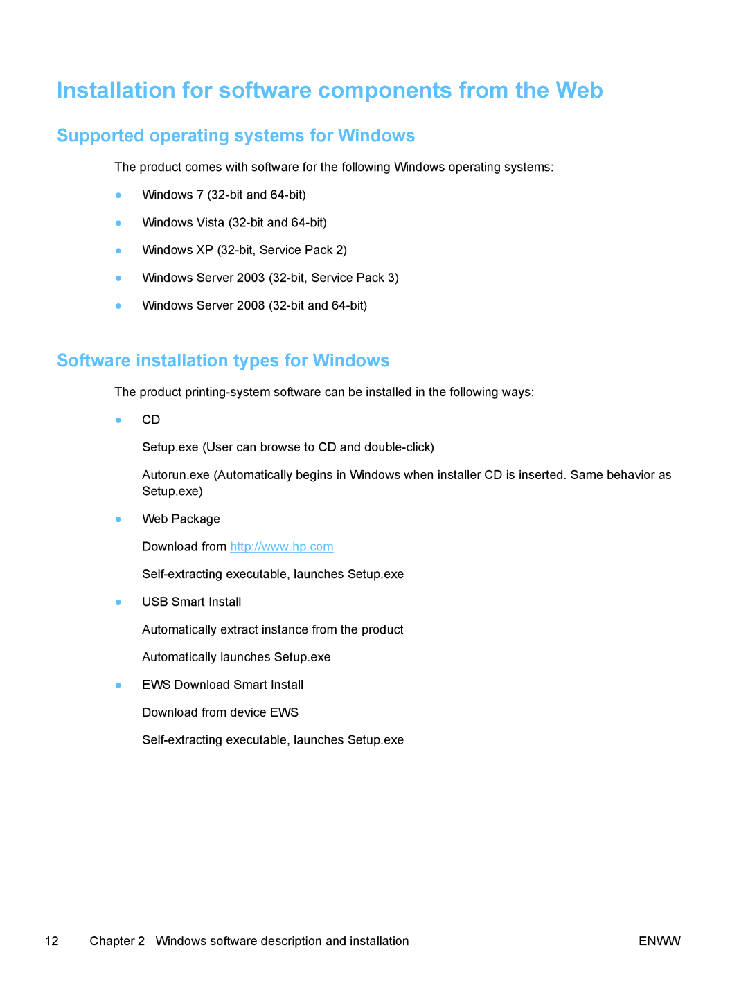 HP TopShot M275 MFP manual Installation for software components from the Web 