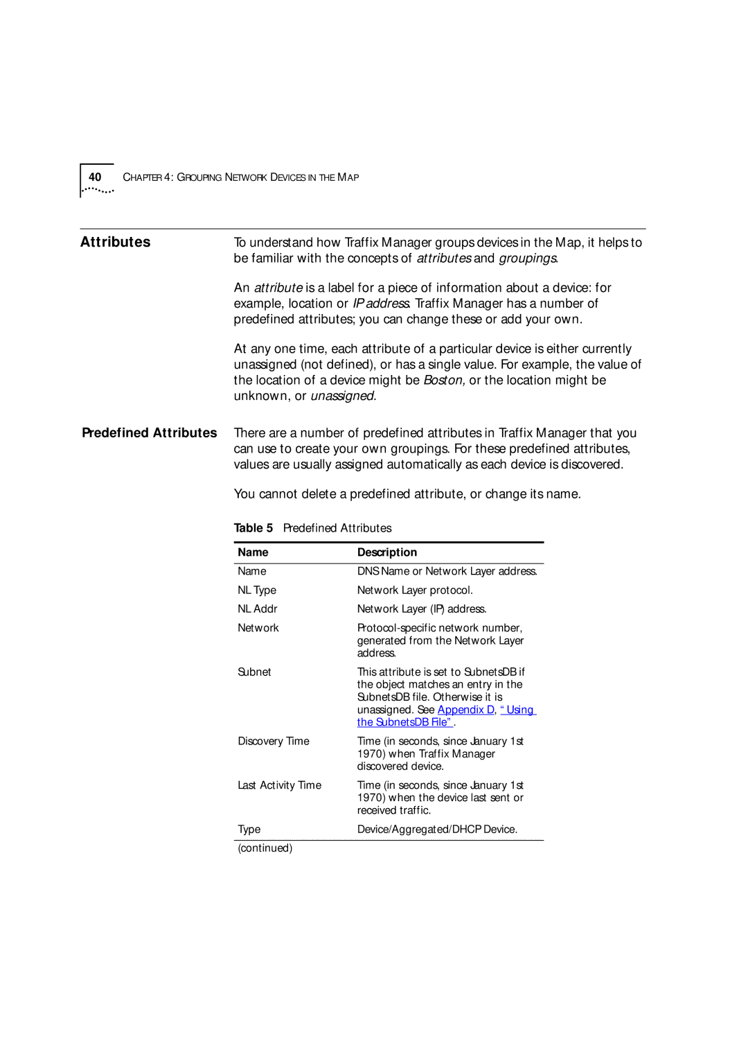 HP Transcend Traffix Manager Attributes, Be familiar with the concepts of attributes and groupings, Unknown, or unassigned 